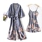 SilkLuxe 2Piece Satin Pajama Set With Robe For Women 2