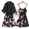 SilkLuxe 2Piece Satin Pajama Set With Robe For Women 4