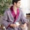 Luxury Satin Gold Kimono Robe For Men Silk Geometric Long Bathrobe Plus Size 3