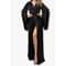 Silk Satin Lace Bathrobe Elegant Long Sleeve Silk Satin Nightgown For Women 0