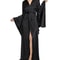 Silk Satin Lace Bathrobe Elegant Long Sleeve Silk Satin Nightgown For Women 1