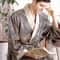 LuxeSilk Mens Satin Kimono Robe Lightweight Mens Silk Bathrobe In Big Tall 5XL 1