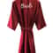 Burgundy Satin Bridal Robe For Weddings Bridesmaids Silky Kimono Bathrobe 2