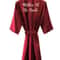 Burgundy Satin Bridal Robe For Weddings Bridesmaids Silky Kimono Bathrobe 3