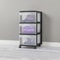 SpaceGlide 3Tier Rolling Storage Cart With Clear Drawers Slim Plastic Drawer Organizer For Bedroom 4