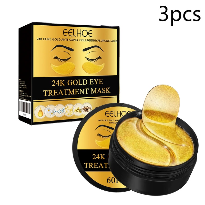 24K Gold Eye Radiance Hydrating Firming Eye Patches 60pcs AntiDark Circles Under Eye Skincare Trea 8