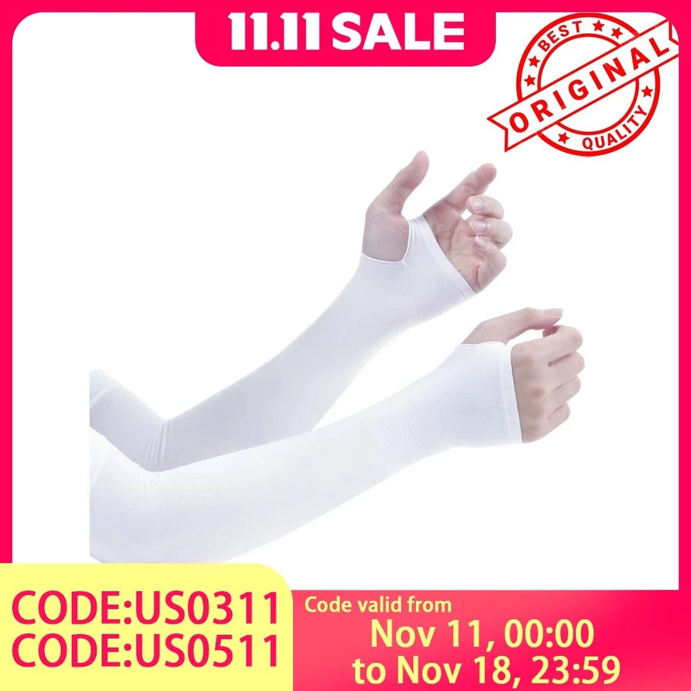 SunGuard Pro UV Protection Arm Sleeves Cooling Ice Silk Sports Arm Sleeves SPF50 1