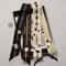 Elegant Black White Silk Twilly Scarf DoubleSided French Ribbon Hair Bag Accessory 4