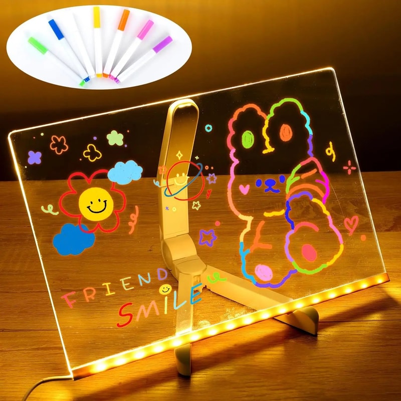 GlowWrite LED Note Board Night Light For Kids 0