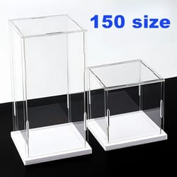 clearguard acrylic display case box with white base – transparent dustproof showcase for collectibles