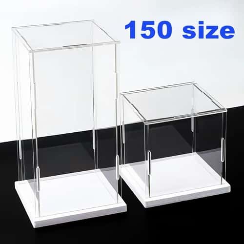 ClearGuard Acrylic Display Case Box with White Base – Transparent Dustproof Showcase for Collectibles
