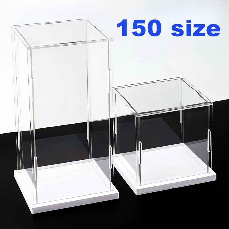 ClearGuard Acrylic Display Case Box With White Base Transparent Dustproof Showcase For Collectible 0