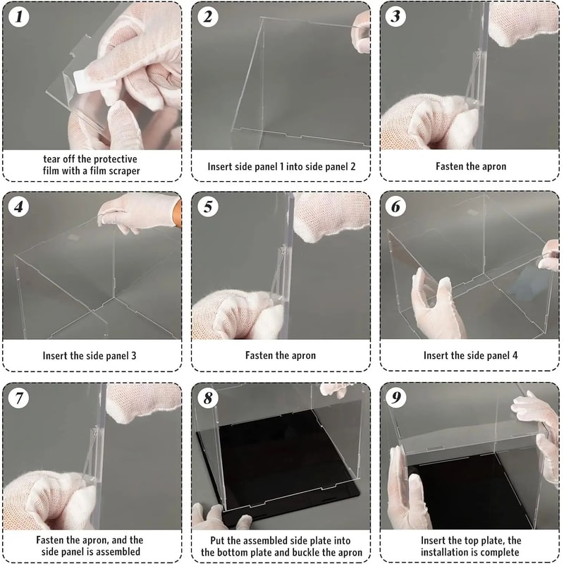 ClearGuard Acrylic Display Case Box With White Base Transparent Dustproof Showcase For Collectible 5