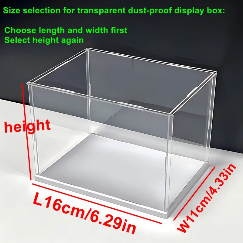 ClearGuard Acrylic Display Case Box With White Base Transparent Dustproof Showcase For Collectible 8