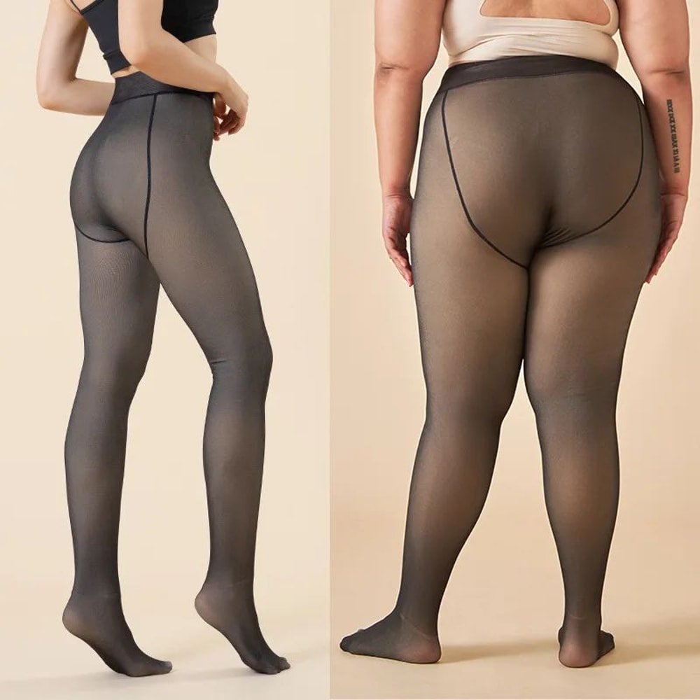 High Waist FleeceLined Sheer Thermal Tights For Women Winter Warm Translucent Leggings 2