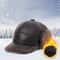 Premium Winter PU Leather Baseball Cap With Earflaps Windproof Warm Hat For Men 0