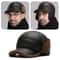 Premium Winter PU Leather Baseball Cap With Earflaps Windproof Warm Hat For Men 2