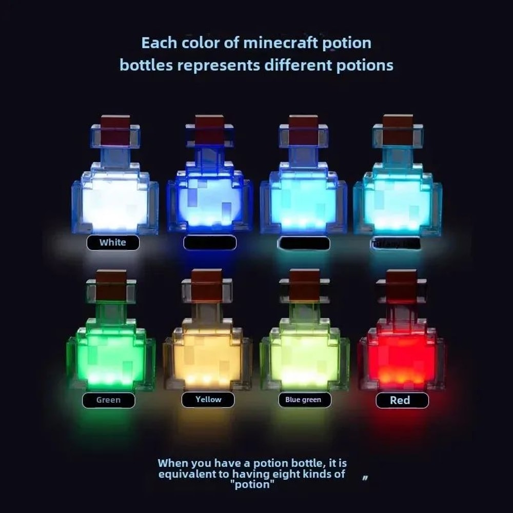 MC ColorChanging Potion Bottle LED Night Light Rechargeable Ambient Mood Lamp For Gaming Rooms Be 3