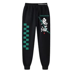 demon slayer anime jogger sweatpants – fleece gym & running pants for men & women