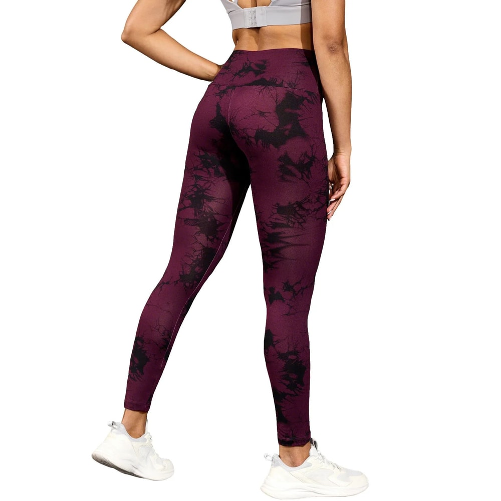 Super Soft High Waisted Tie Dye Leggings Seamless Push Up Yoga Pants For Women 8
