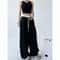 Y2K Gothic Wide Leg Cargo Pants For Women Adjustable Drawstring Streetwear Trousers 1