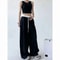 Y2K Gothic Wide Leg Cargo Pants For Women Adjustable Drawstring Streetwear Trousers 1