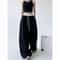 Y2K Gothic Wide Leg Cargo Pants For Women Adjustable Drawstring Streetwear Trousers 3