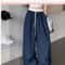 Y2K Gothic Wide Leg Cargo Pants For Women Adjustable Drawstring Streetwear Trousers 5