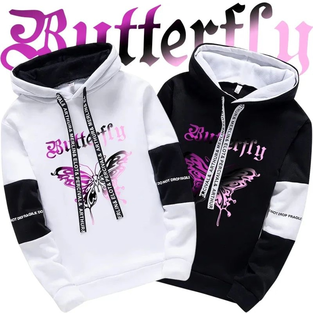 Urban Muse Oversized Y2K Hoodie Coat Korean Style Letter Print Sweatshirt 0
