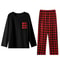 Mens Cotton Plaid Pajama Set Warm Long Sleeve Winter Sleepwear 6
