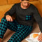 Mens Cotton Plaid Pajama Set Warm Long Sleeve Winter Sleepwear 10