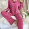 CozyChic Ribbed Knit Womens Pajama Set Soft Long Sleeve Winter Sleepwear Loungewear 0