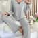 CozyChic Ribbed Knit Womens Pajama Set Soft Long Sleeve Winter Sleepwear Loungewear 2