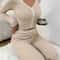 Autumn Lace Trim Womens Pajama Set Soft Long Sleeve Winter Loungewear 2