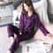 SilkEase Satin Pajama Set Womens Long Sleeve Satin Pajama Set With ButtonDown Top Elastic Waist P 2