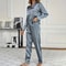 SilkEase Satin Pajama Set Womens Long Sleeve Satin Pajama Set With ButtonDown Top Elastic Waist P 5