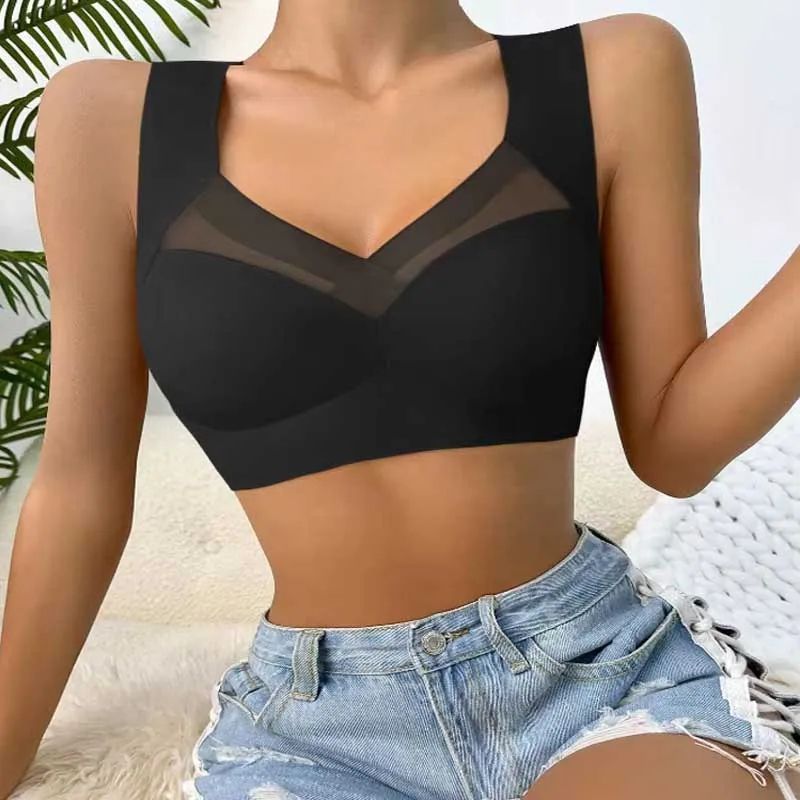 LaceLift Seamless Comfort Bralette Plus Size Lace Sports Bra Wireless Backless L3XL 3