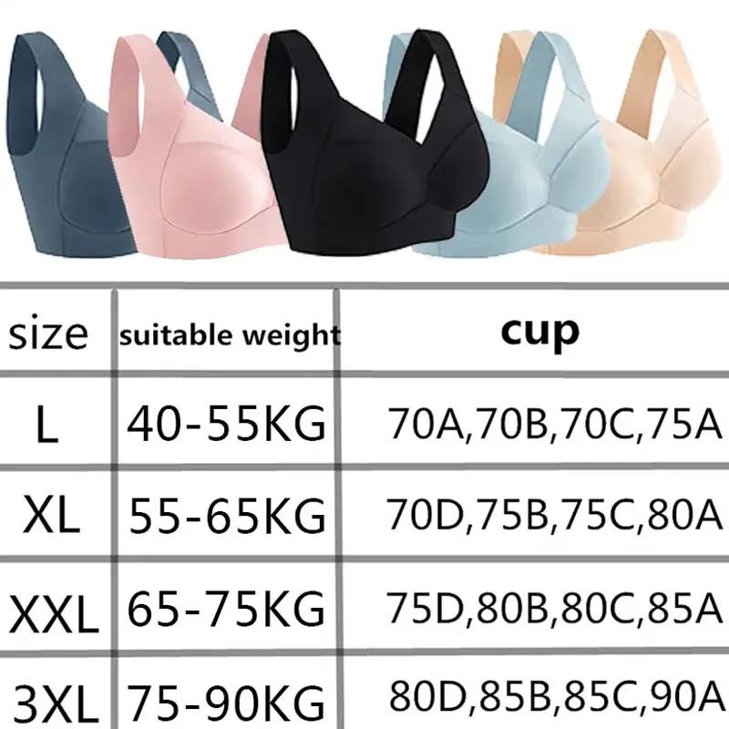 LaceLift Seamless Comfort Bralette Plus Size Lace Sports Bra Wireless Backless L3XL 1