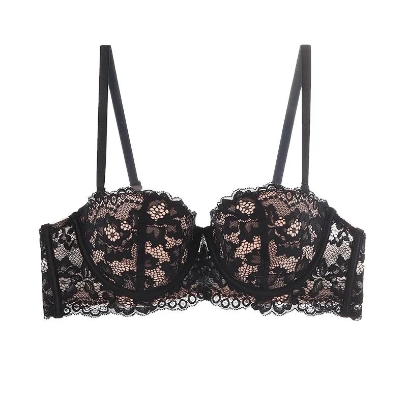 Floral Lace Half Cup Push Up Bra Sexy Underwire Lingerie For Confident Lift Comfort 5