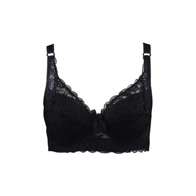 ElegantLift Full Coverage Wireless Lace Bra For Plus Size Women 0