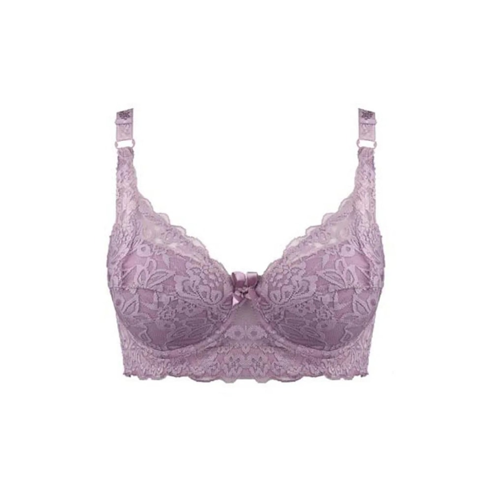 ElegantLift Full Coverage Wireless Lace Bra For Plus Size Women 3