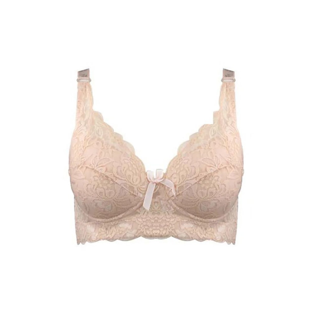 ElegantLift Full Coverage Wireless Lace Bra For Plus Size Women 4