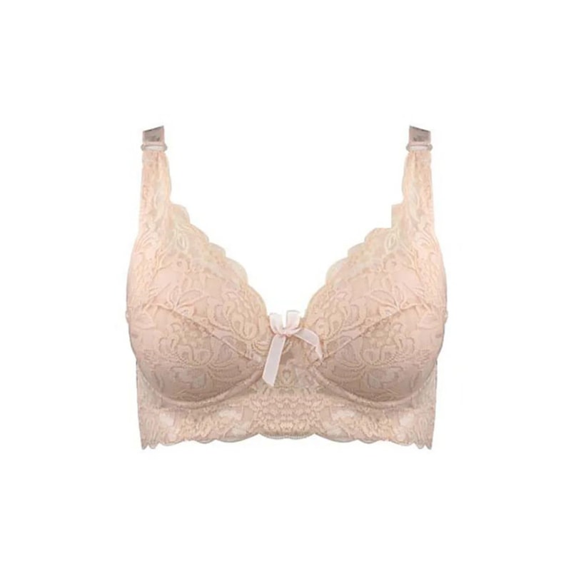 ElegantLift Full Coverage Wireless Lace Bra For Plus Size Women 4