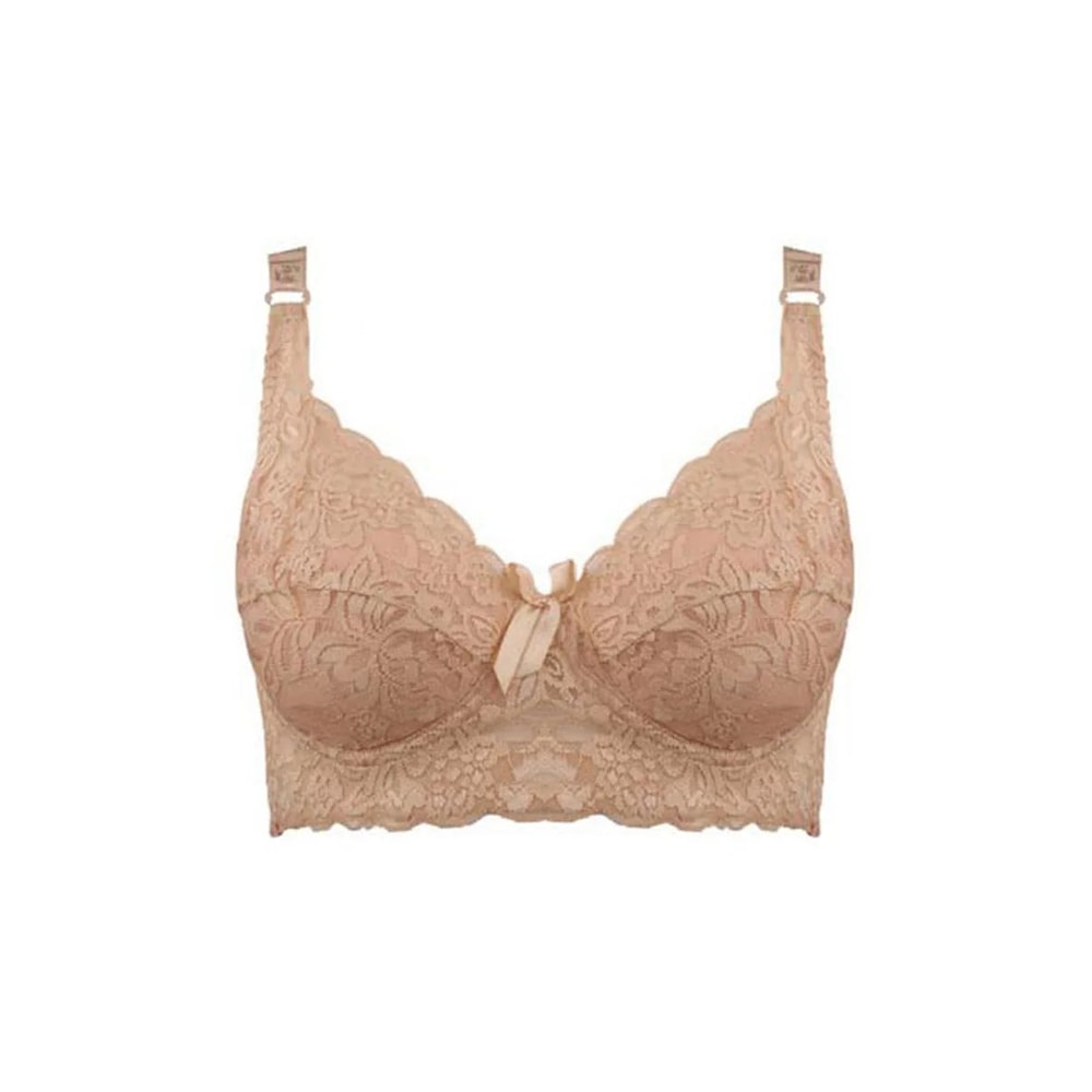 ElegantLift Full Coverage Wireless Lace Bra For Plus Size Women 5