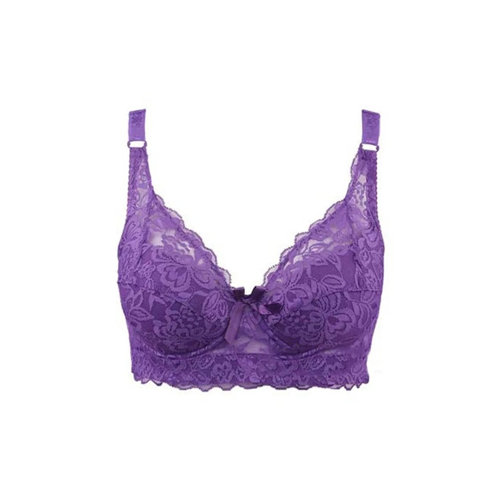 ElegantLift Full Coverage Wireless Lace Bra For Plus Size Women 7