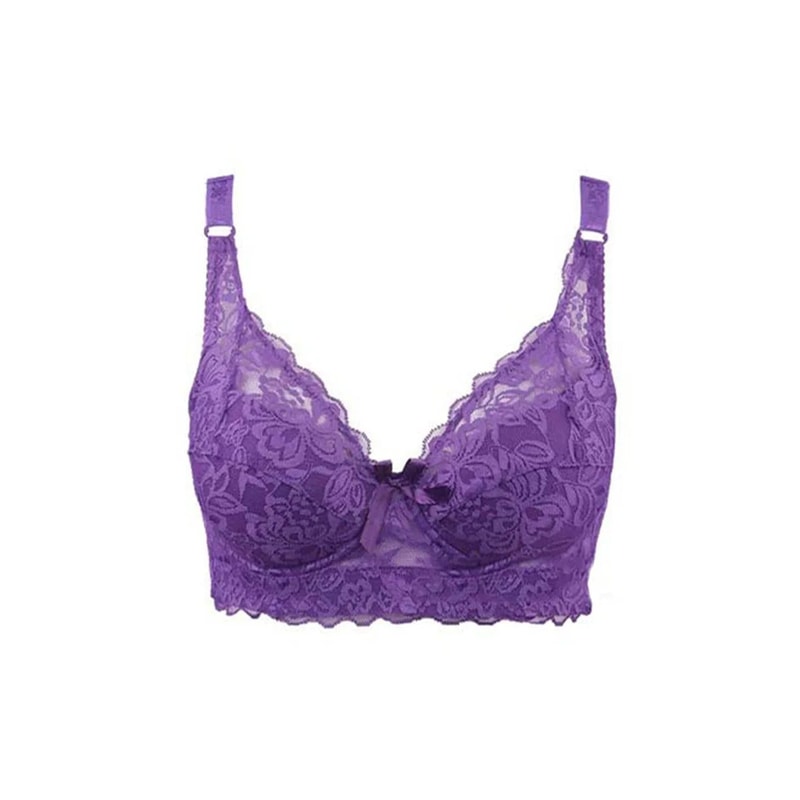 ElegantLift Full Coverage Wireless Lace Bra For Plus Size Women 7