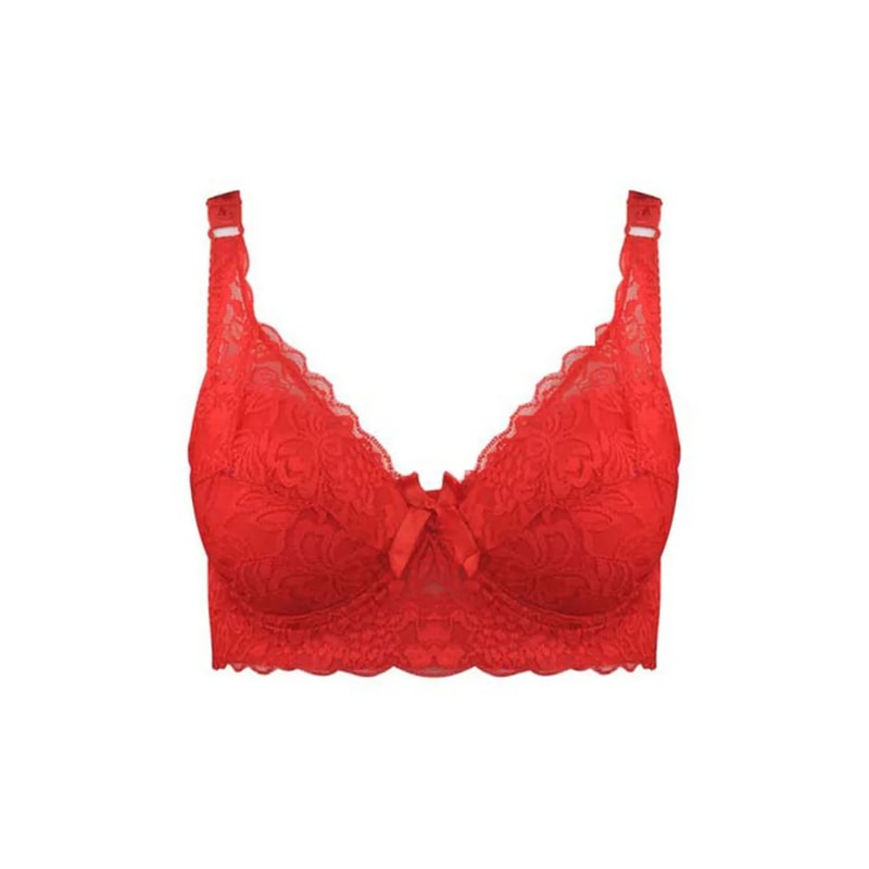 ElegantLift Full Coverage Wireless Lace Bra For Plus Size Women 8