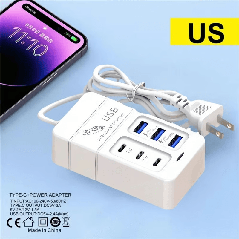 MultiPort USB Wall Charger Fast Charging For IPhone Samsung Tablets More 2