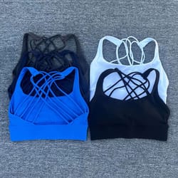 flexlift cross-back sports bra – shockproof push up workout crop top