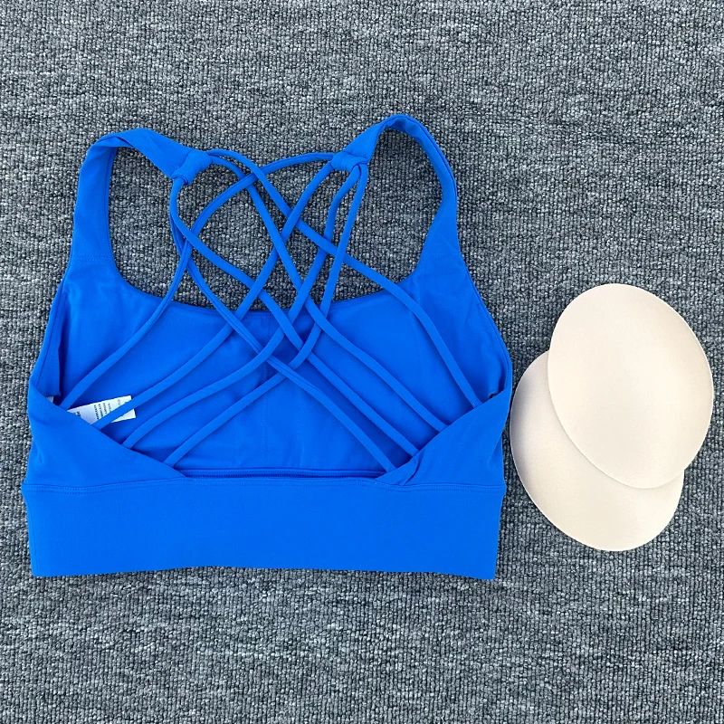 FlexLift CrossBack Sports Bra Shockproof Push Up Workout Crop Top 3